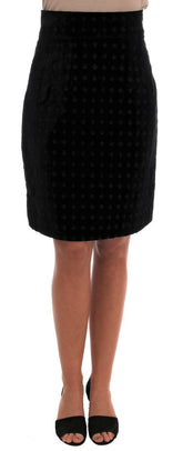 Dolce & Gabbana Dark Green Baroque Velvet Pencil Skirt -   -  Dolce & Gabbana.